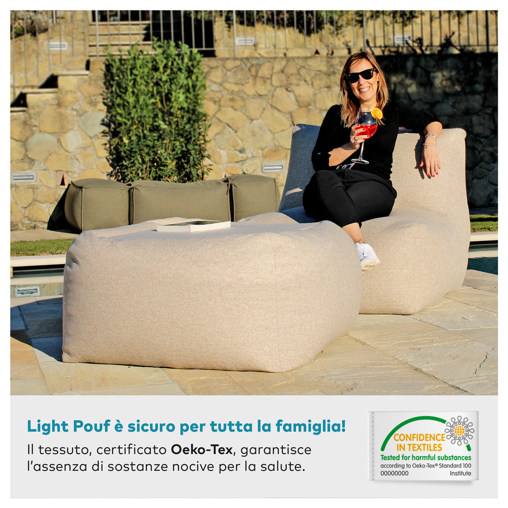Pouf Tavolino Light - Pouf Tavolino da esterno o interno idrorepellente  95x95x50 cm acquista online – desHome